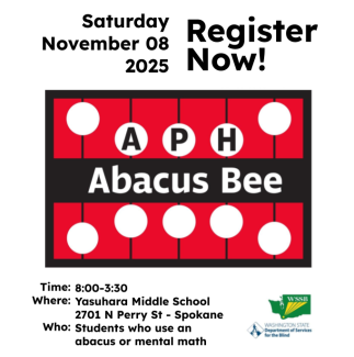 Abacus Bee 2025 Registration Now Open! It will take place on Saturday, November 8th at Yasuhara Middle School in Spokane.  The Abacus Bee is for any student who uses an abacus or mental math.