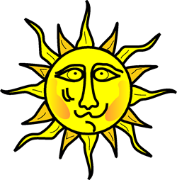 Summer Institute Logo - A yellow sun with eyes nose and a smile.